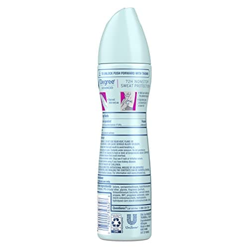 Degree Advanced Antiperspirant Deodorant Dry Spray 72-Hour Sweat and Odor Protection Sheer Powder Deodorant Spray For Women With MotionSense Technology 3.8 oz, Pack of 3