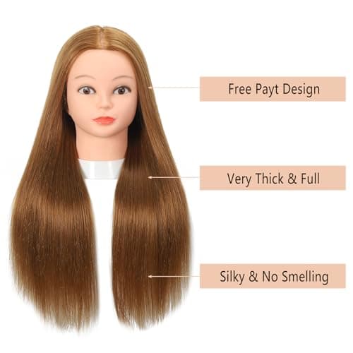 Opini Mannequin Head with 80% Human Hair - Straight, 26"-28" Doll Head for Cosmetology & Hairdresser (#27 Light Brown)