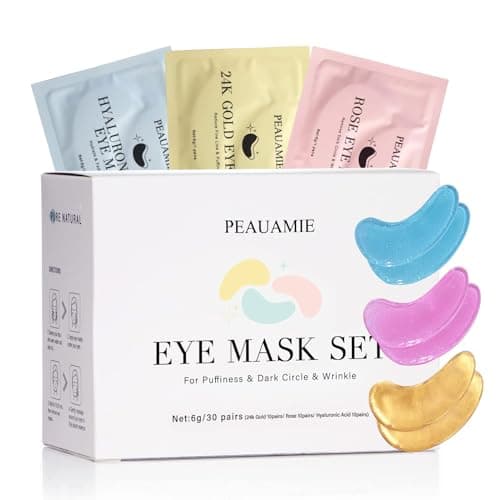 PEAUAMIE Augenpads Test: 30 Paar gegen Tränensäcke & Falten (Rose, Hyaluronsäure, Gold)