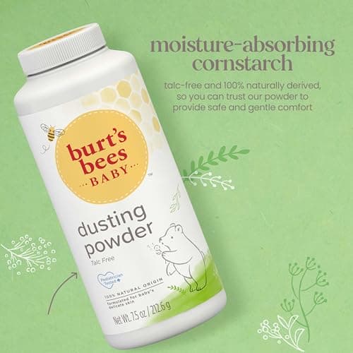 Burt's Bees Baby Dusting Powder, 100% Natural Origin Baby Powder Talc-Free, 7.5 oz. Bottle
