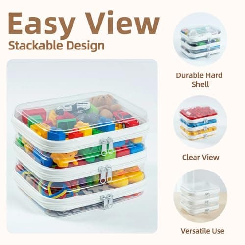 WELPIRT 3-Pack Medium Clear Hard Shell Zipper Pouches, Clear Zipper Bags, Hard Case Pouches for Purse & Diaper Bag Organizer,and Travel Essentials (3M