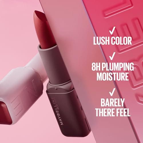 MAYBELLINE Serum Lipstick, Hydrating Lip Makeup with 8HRs of Lip Plumping Moisture with Hyaluronic Acid + Oil Blend, Wild Card (Midtone Red Matte)