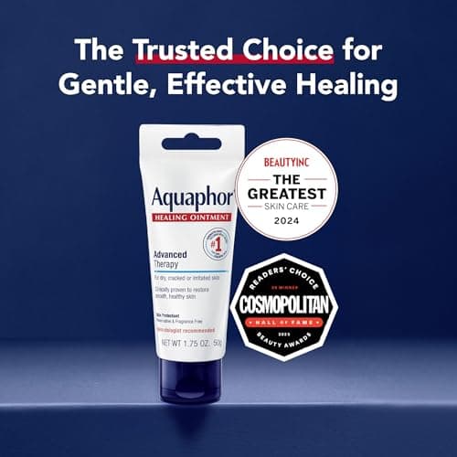 Aquaphor Advanced Therapy Healing Ointment, Hypoallergenic, Fragrance Free Body Moisturizer for Dry Skin and Minor Wound Care, Travel Size Skin Care Set, 1.75 Oz Tube, Pack of 3