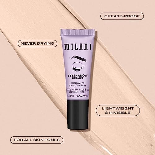 Milani Eyeshadow Primer - Clear Lightweight Eye Makeup Base for Crease-Proof Longwear - Preps Lids for Vibrant Color on All Skin Types - 1 Pack
