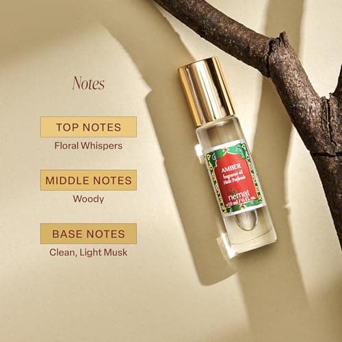 Nemat International Amber Perfume Oil Roll-On – Long Lasting Alcohol Free Amber Oil Perfume for Women and Men, Essential Oil Based Fragrance, Clean Vegan Body Oil Roll On, 10 ml / 0.33 fl Oz