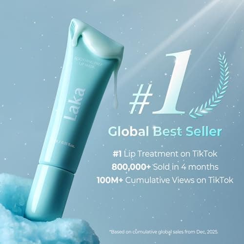 Laka Soothing Prep Lip Mask, Cooling Peel Off Korean Lip Mask, Gentle Exfoliator for Lips, Hygienic & Easy Application, Daily Lip Care, K-Beauty​, 0.33 fl.oz