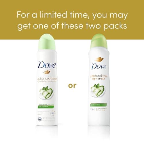 Dove Advanced Care Antiperspirant Deodorant Dry Spray Cool Essentials 3 Count for Helping Your Skin Barrier Repair After Shaving with Pro Ceramide Technology 3.8 oz