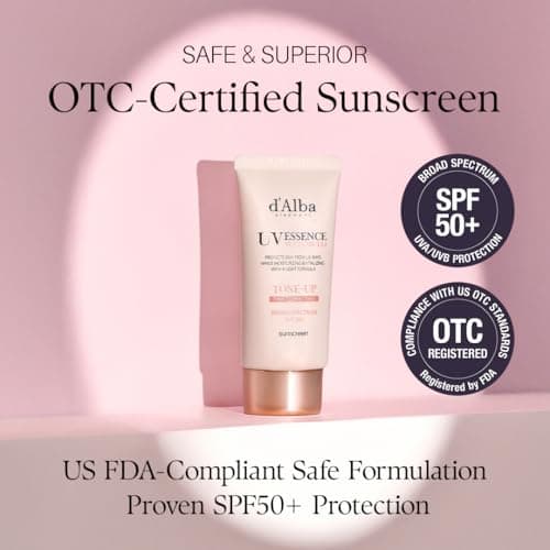 d'alba Piedmont Waterfull Tone-Up Sunscreen Serum BROAD SPECTRUM SPF 50 + Korean Sunscreen for Face, All Skin Tones (1.69 fl.oz.)