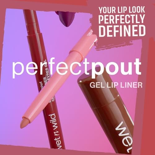 wet n wild Perfect Pout Matte Retractable Gel Lip Liner Pencil, Rich Creamy Long Lasting Color, Well-Defined and Flawless Application, Vegan & Cruelty-Free - Purple Lay Down the Mauves
