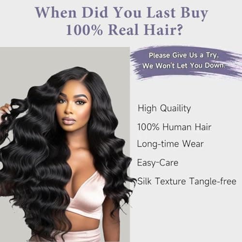 30 Inch 13x6 Lace Front Wigs Human Hair Pre Plucked 200% Density Body Wave HD Transparent Lace Frontal Wigs For Women Can Last 6-9 Months Tangle-Free Natural Color Glueless Wigs with Baby Hair