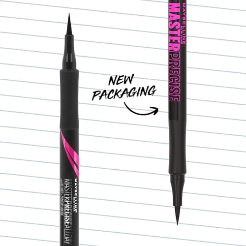 Maybelline Eyestudio Master Precise All Day Waterproof Liquid Eyeliner Makeup, Black, 1 Count (Packaging May Vary)