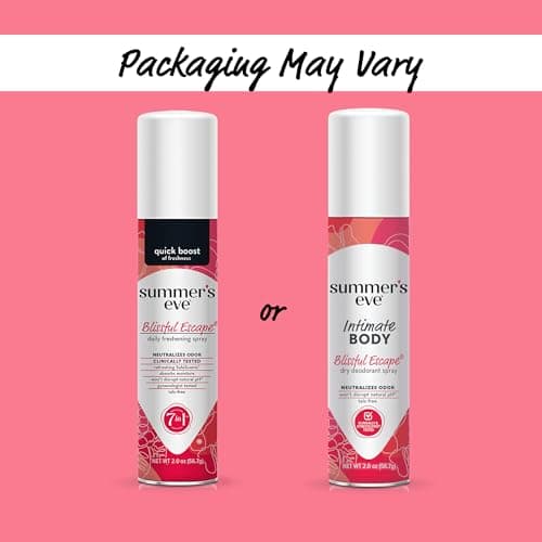 Summer's Eve Blissful Escape Daily Feminine Spray with Talc-Free, Odor-Neutralizing and Moisture-Absorbing Formula, 2 Oz, Pack of 3