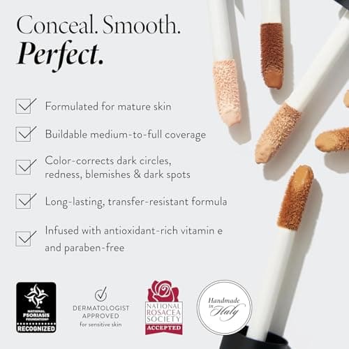 LAURA GELLER NEW YORK Ideal Fix Under Eye Concealer for Mature Skin – 02 Fair - Full Coverage, Anti-Aging, Color Correcting – Covers Dark Circles & Blemishes – Hydrating, Crease-Free, Long-Lasting