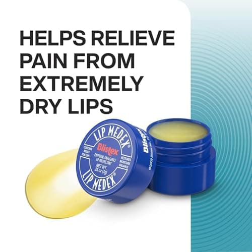 Blistex Lip Medex, 0.25 Ounce, Medicated Relief with Immediate Cooling, Soothes and Protects, Advanced Hydration, Restores Healthy Moisture Balance to Lips, 3 Count, 1 Pack