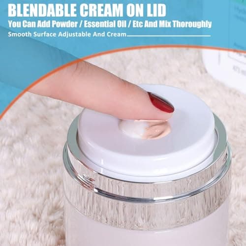 Airless Pump Jar, 1.7 oz Airless Pump Bottles, Travel Lotion Container – Vacuum Dispenser for Cream – Leak-Proof TSA-Friendly Design Keeps Cream Fresh – Multi-Purpose for Lotion, Sunscreen (2 Pack)