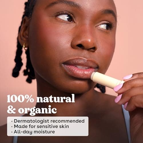 eos 100% Natural & Organic Lip Balm Sticks - Vanilla Bean, All Natural Lip Balm, All-Day Moisture, Dermatologist Recommended, 0.14 oz, 2-Pack