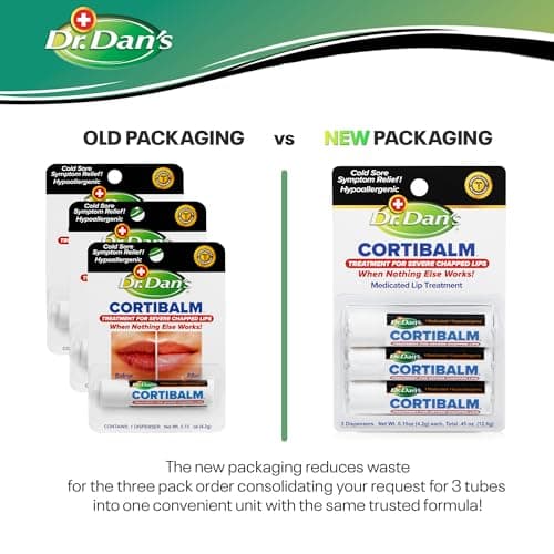 Dr. Dans CortiBalm Lip Balm Patented Formula 0.14 Ounces (3-Pack)