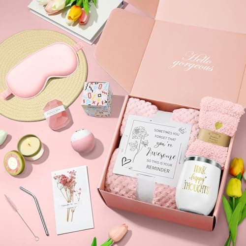 Mothers Day Gifts for Mom Wife Grandma Daughter Friends Sister, Happy Birthday Gifts for Women Mom Her Friend Sister Wife Grandma, Self Care Gift Get Well Relaxing Spa Gift Basket Set