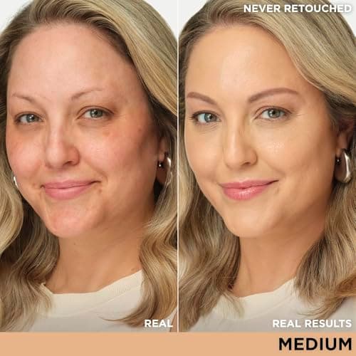 IT Cosmetics CC+ Cream (Medium) - Natural Full Coverage Foundation With SPF 50+, Color Corrector & Anti-Aging Hydrating Serum, Hyaluronic Acid + Peptides, Lightweight - 1.08 fl oz