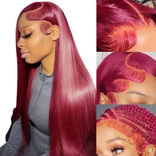 Fiumer Burgundy Wig 28 Pouces : Test Complet de la Mèche Frontale en Cheveux Humains