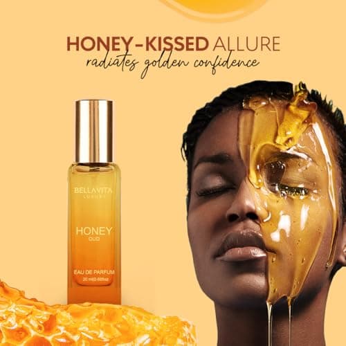 Bellavita Luxury Honey oud Eau de Parfum | 20 ml (0.7 fl.oz.) | Travel Size Perfume for Men and Women | Sweet Honey, Bergamot, Oud, and Amber Notes | Long Lasting Unisex Fragrance