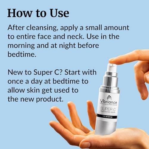 Vibriance Super C Serum for Mature Skin - All-in-One Vitamin Formula Hydrates, Firms, Lifts, Smooths, Targets Age Spots, Wrinkles, 1 fl oz