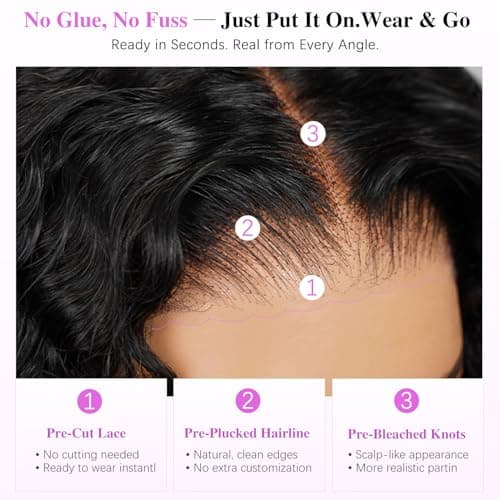 Liqusee 7x6 Burmese Curly Glueless Wigs Human Hair Pre Plucked Pre Cut 250% Density Drawstring Wig for Black Women 7x6 HD Lace Front Wigs Human Hair Glueless Wear and Go Natural Color 24 Inch