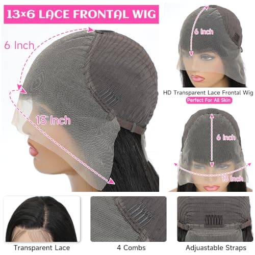 YUNXING 30 Inch 13x6 Body Wave Lace Front Wigs Human Hair Pre Plucked 200% Density HD Lace Frontal Wigs Human Hair For Women 10A Body Wave Glueless Wigs
