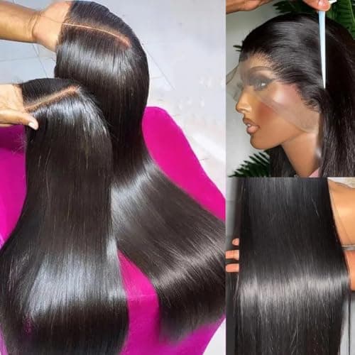 OWNROSE 30 Inch 13x6 Lace Front Wigs Human Hair Pre Plucked 200 Density Straight Glueless Wig HD Transparent Human Hair Lace Front Wigs with Baby Hair Lace Front Wigs for Women