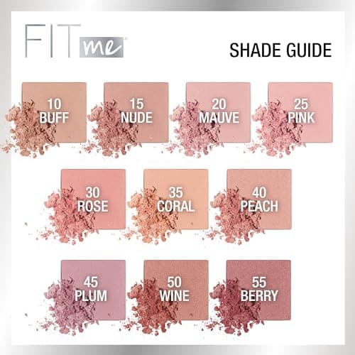Maybelline Fit Me Powder Blush, Lightweight, Smooth, Blendable, Long-lasting All-Day Face Enhancing Makeup Color, Mauve, 1 Count