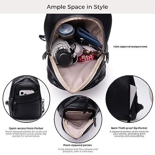 Alldaily Large Sling Bag for Women Crossbody Purse Leather Fashionable Trendy Chest Bag for Travel, Fanny Pack (Black)