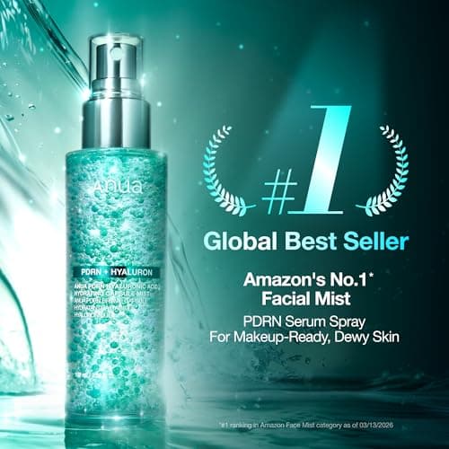 ANUA PDRN Collagen Glow Facial Serum Spray, Hydrating Face Mist, Hyaluronic Acid, dewy glass finish, All Skin Types, Instant Plumping Hydration, Firming Care, Korean Skincare, 3.38 fl oz