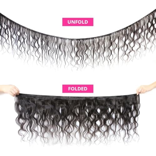 Body Wave Bundles Human Hair 14 16 18 Inch Human Hair Bundle 100% Unprocessed Brazilian Virgin Hair 3 Bundles Human Hair Extensions for Black Women Natural Color