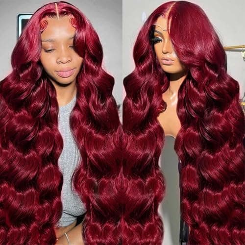 QZOQZO 28 Inch 99j Burgundy Lace Front Wig Review – 180% Density