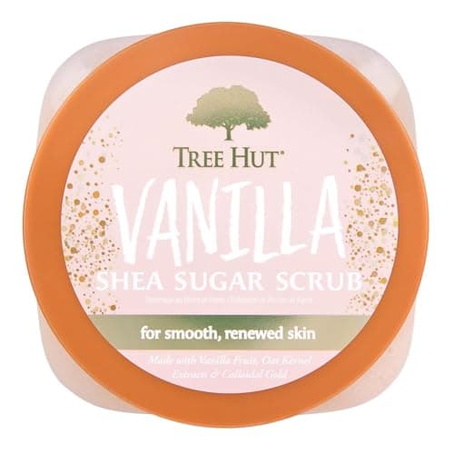 Tree Hut Vanilla Shea Sugar Scrub, Mothers Day Gifts, Exfoliating & Hydrating Body Scrub with Shea Butter & Essential Oils, Smooth Skin, For All Skin Types, Vegan, 18 oz